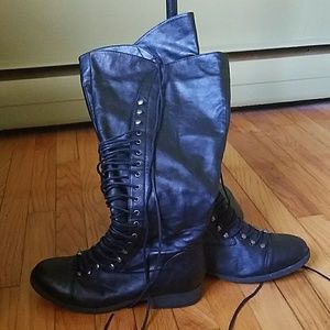 Tall, under the knee, combat boots